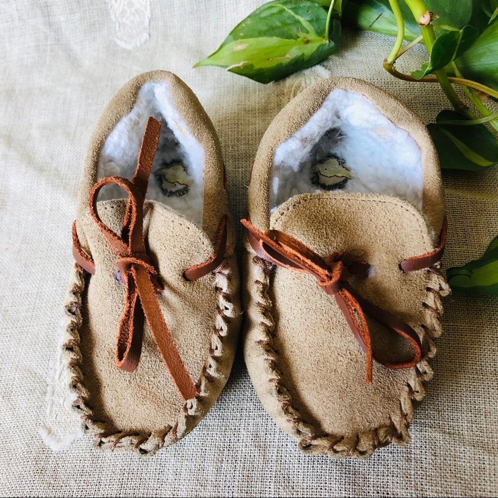 Fleece Lined Suede Moccasins - Picture 2 of 6